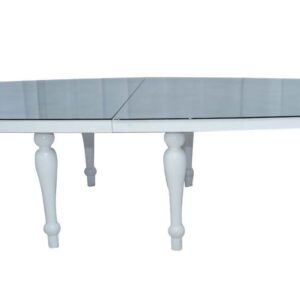White Oval Mirror Table