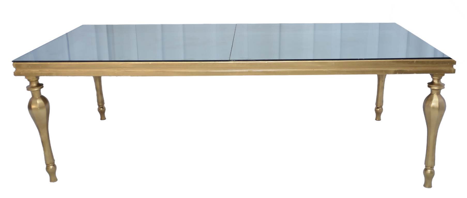 Gold Rectangular Mirror Table