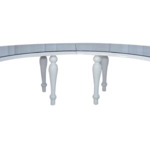 White Half Moon Mirror Table
