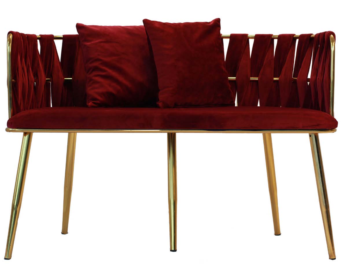 Barcelona Sofa (Red Velvet)